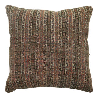 Zabihi Collection Persian Striped Tribal Rug Pillow For Sale