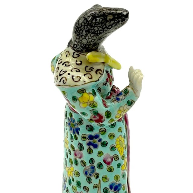 19th Century Chinese Famille Rose Zodiac Figure 'Snake' For Sale - Image 4 of 9