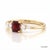 Capture attention with the intense, romantic depth of fiery crimson red. Featuring a central eye-clean natural garnet...