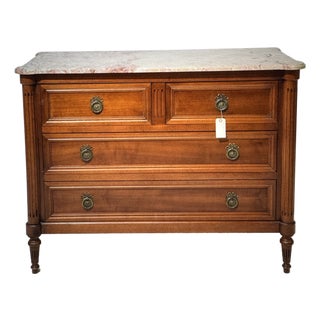 1930s French Louis XVI Style Marbletop Chest For Sale