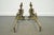 Antique French Louis XV Rococo Style Bronze Brass Acanthus Andirons - A Pair For Sale - Image 10 of 11
