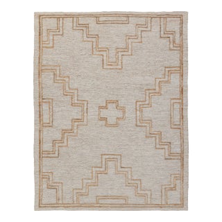 5x8Ft. Natural Jute Cream Taureg Inspired Soumek Jute Hand Woven Rug For Sale
