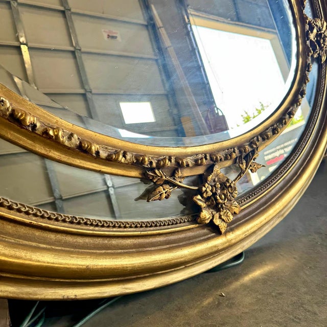 Golden Oval Mirror – French-Italian Style Wall Mirror For Sale In Miami - Image 6 of 8