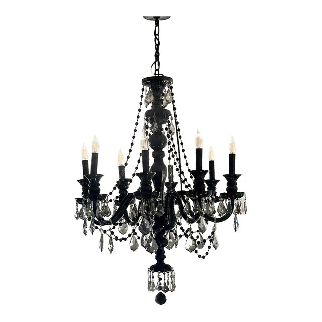 MC Noon Black Crystal 8-Light Chandelier – Custom Crystal Chains For Sale
