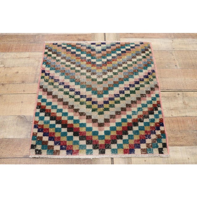 Beige Vintage Turkish Sivas Rug - 02'05 X 02'06 For Sale - Image 8 of 10