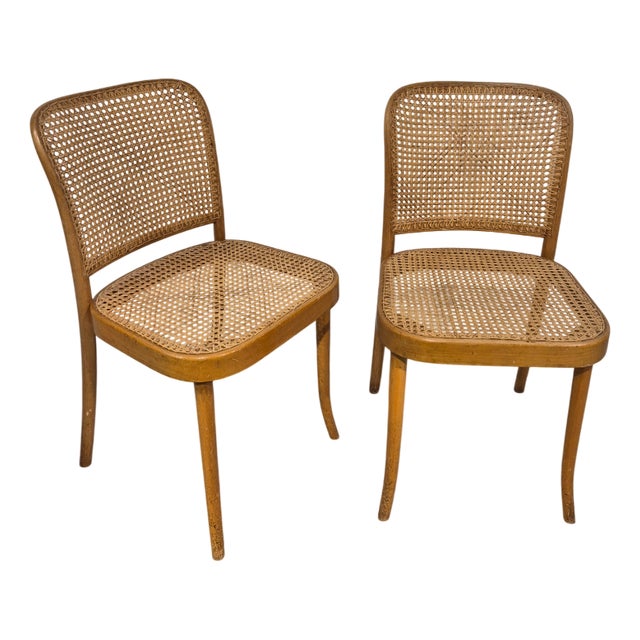 Pair of Vintage Ligna Chairs with Webbing Seat, 1960s For Sale