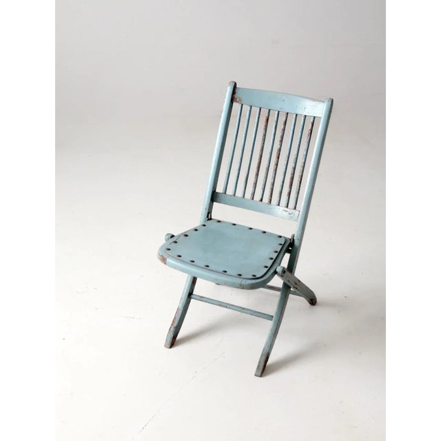 Early 20th Century Antique Painted Wood Folding Chair For Sale - Image 5 of 12