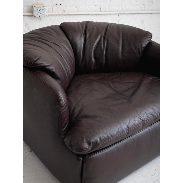 1970s Leather "Confidential" Chair by Alberto Rosselli for Saporiti For Sale - Image 5 of 13