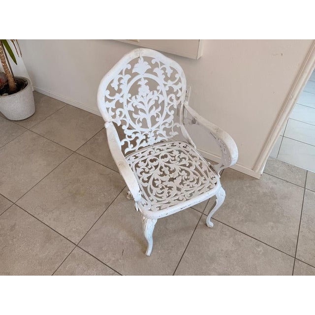 Wood Antique Iron Garden Chair, 1890s For Sale - Image 7 of 10
