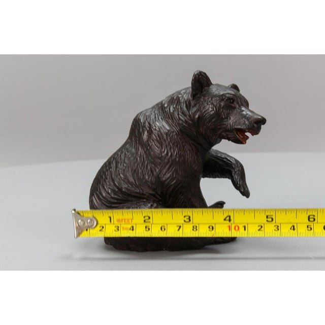 Antique Black Forest Carved Seated Bear Figure, 1890s For Sale - Image 14 of 18