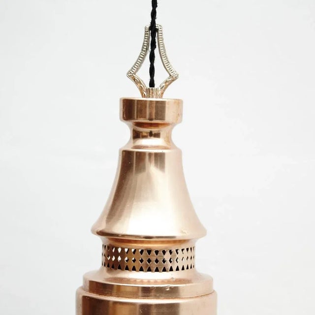 Brown French Brass Pendant Lamp For Sale - Image 8 of 12