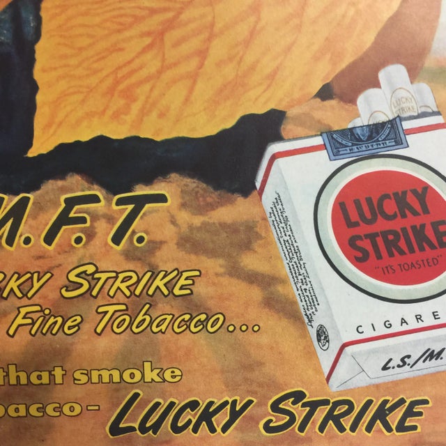 Vintage Lucky Strike Ad 1940s For Sale - Image 4 of 4