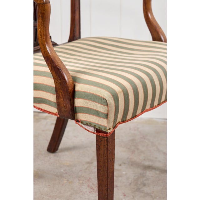 Wood Georgian Cuban Mahogany Shield Back Accent Arm Chair (C. 1790) For Sale - Image 7 of 10