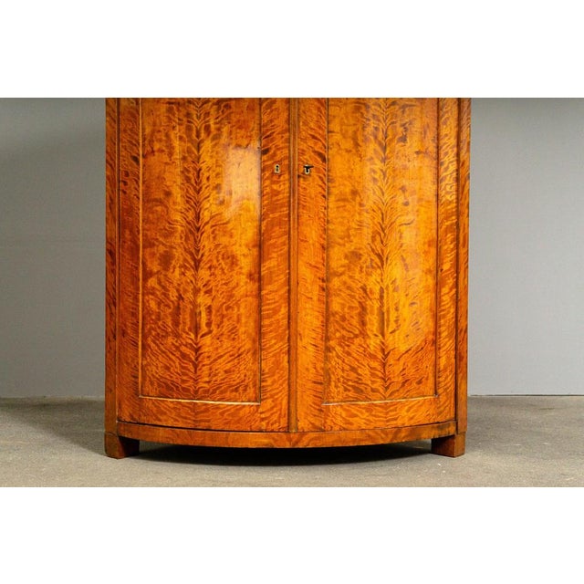 19th Century Biedermeier Corner Cabinet in Birch For Sale - Image 10 of 18