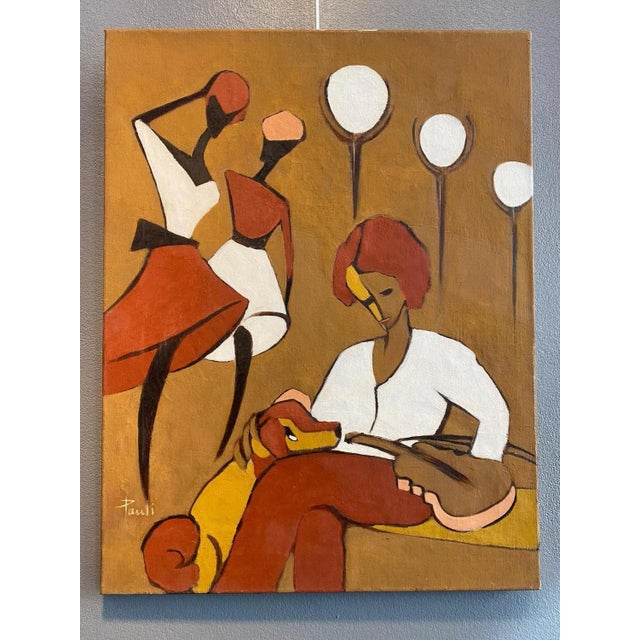 Gilbert Pauli, The Violinist, Oil on Canvas, 1995 For Sale - Image 4 of 9