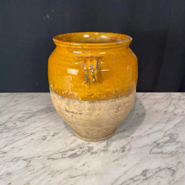 19th Century French Confit Pot With Yellow Glaze From the 19th Century #8863 For Sale - Image 5 of 7