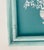 Wood Contemporary Aqua Blue & White Floral Painting in Distressed Vintage Frame - Unsigned For Sale - Image 7 of 9
