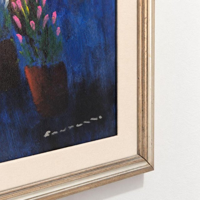 Gold Eliano Fantuzzi, Woman on Nocturnal Scene, 1970s, Oil Painting on Canvas For Sale - Image 8 of 9