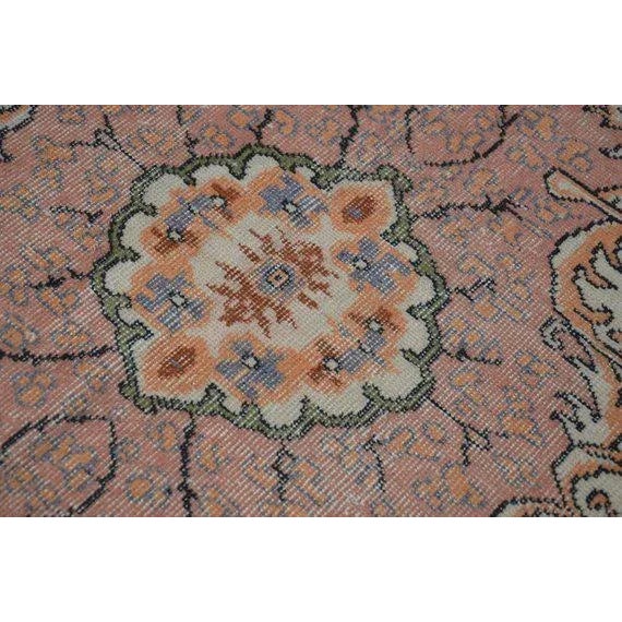 Textile 1960s Vintage Turkish Oushak Hand-Knotted Rug - 6′9″ × 9′10″ For Sale - Image 7 of 10