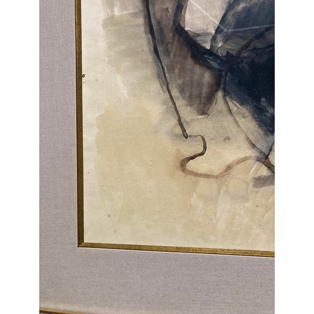 Manolo Ruiz-Pipó, Couple Biotin, Watercolor and Gouache, 1959, Framed For Sale - Image 3 of 14