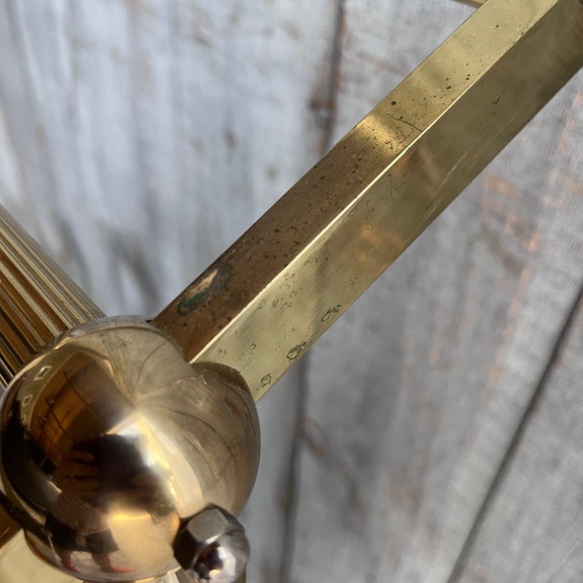 Vintage MCM Brass Three-Bar Towel Rack With Hoof Feet For Sale - Image 9 of 10