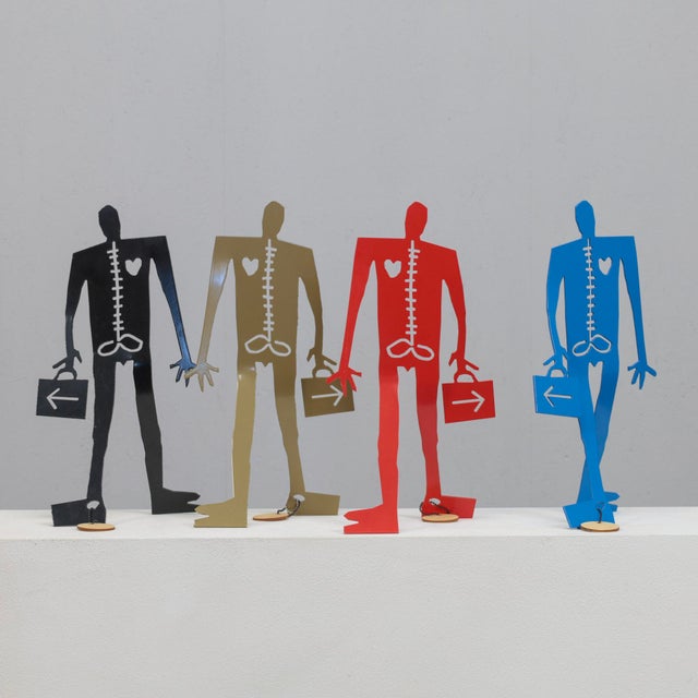 Black Coen Blankwaard, Coeneman Sculptures, 2000s, Metal, Set of 4 For Sale - Image 8 of 8