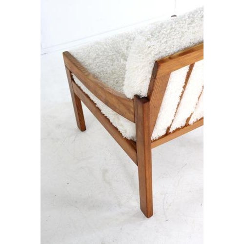 Pine Armchair with Cream Upholstery, 1970s For Sale - Image 11 of 15