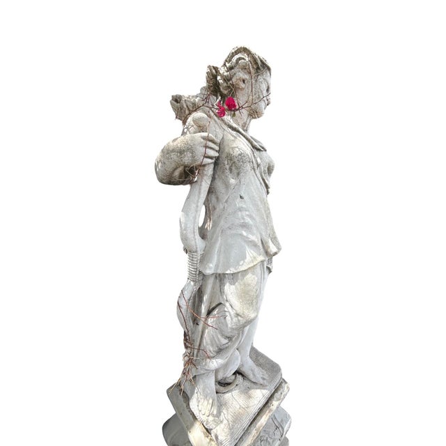 Italian Vintage Italian Classical Sculpture Female With Dog. For Sale - Image 3 of 6
