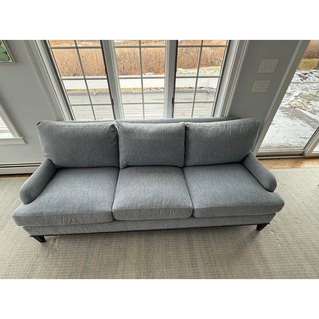 Custom Lee Industries Sofa in Chariot Denim (Performance Fabric) For Sale - Image 10 of 12