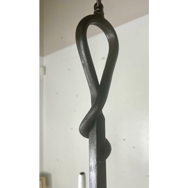Black Minimalist Wrought Iron Chandelier by Melissa Levinson For Sale - Image 8 of 8