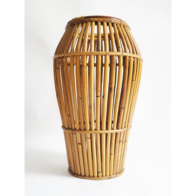 Wood Mid-Century Italian Bamboo Umbrella Stand by Franco Albini for Vittorio Bonacina, 1960s For Sale - Image 7 of 7