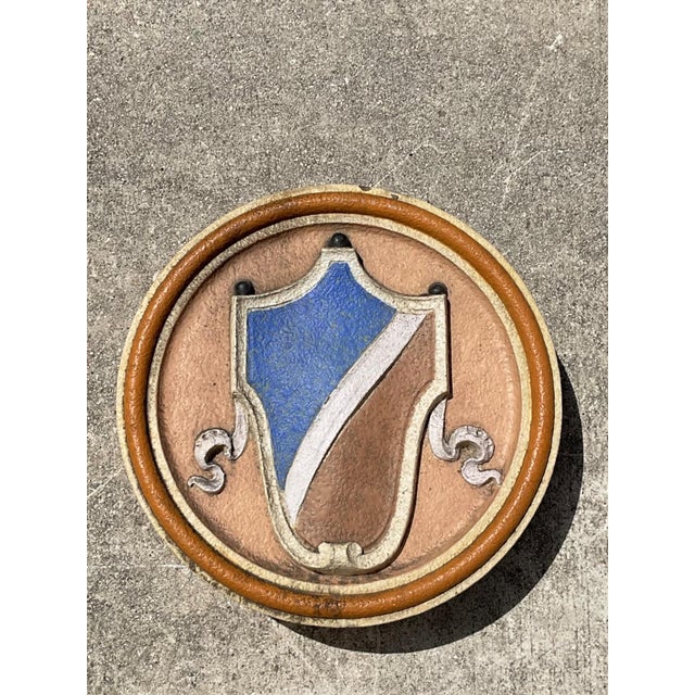 Gothic Vintage Round Heraldic Crest Architectural Element For Sale - Image 3 of 14