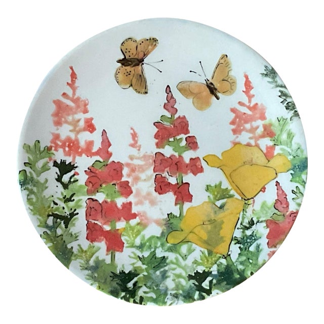Rainbow Gate Santa Fe New Mexico Floral Plate Handmade For Sale
