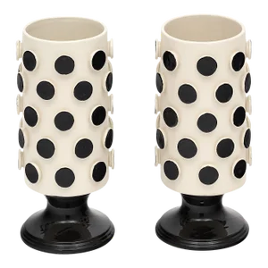 Italian Ceramic Modernist Black and White Vases