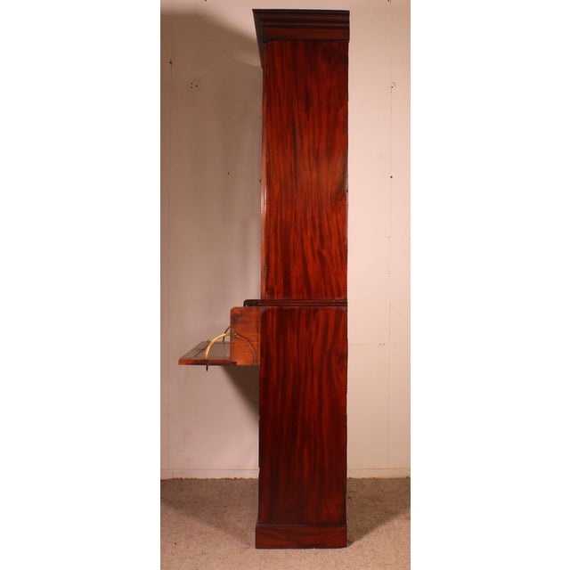 Mahogany Bookcase with Secretary, 18th Century For Sale - Image 5 of 14