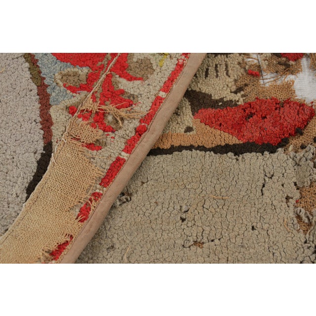 Textile Antique Hooked Rug With Animal Pictorials and Floral Patterns, From Rug & Kilim For Sale - Image 7 of 7
