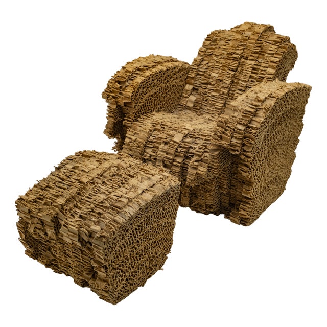 Set of Little Beaver Miniature Chair with Ottoman by Frank Gehry for Vitra, 1996 For Sale