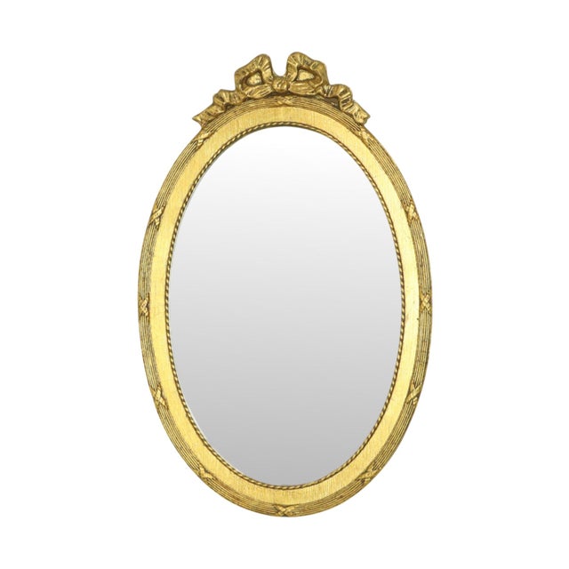 Italian Crested Mirror in Gold-Colored Resin, 1960s For Sale - Image 18 of 18