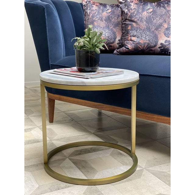 Not Yet Made - Made To Order Modern Diana Round Coffee Table with Brass Tint & Marble by Casa Botelho For Sale - Image 5 of 12