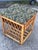 Antique Tapestry Covered Rattan Side Table For Sale - Image 4 of 9