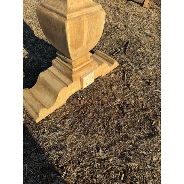 19th Century French Country Bleached Solid Oak Console Table For Sale - Image 10 of 12
