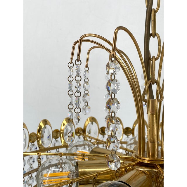 Golden 7-Light Chandelier from Preico Leuchten Leinau, 1970s For Sale - Image 15 of 18