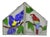 Vintage Leaded Stained Glass Red and Blue Parrot Bird Window Suncatcher - A Pair For Sale