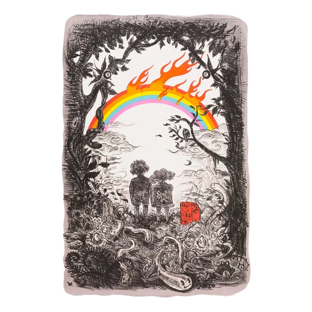 Vincent Paronnaud alias Winshluss, Over the Rainbow, 2018, Lithograph For Sale