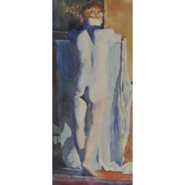Impressionist Figural Nude Watercolor by Roger Hayward C.1930s For Sale - Image 3 of 6