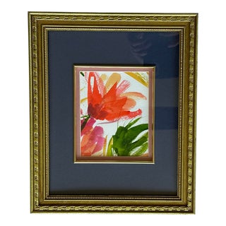 Nancy Smith Framed Watercolor Botanical For Sale