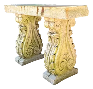 Vintage Ornate Cement Console Table