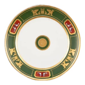 Antique Early 19th Century French Empire Paris Porcelain Neoclassical Dinner Plate by Lebon Halley