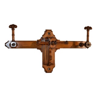 19th Century English Oak Coat and Hat Rack For Sale