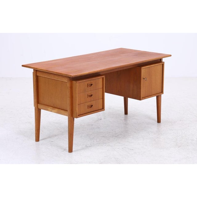 Mid-Century Teak Desk with 3 Drawers For Sale - Image 16 of 18